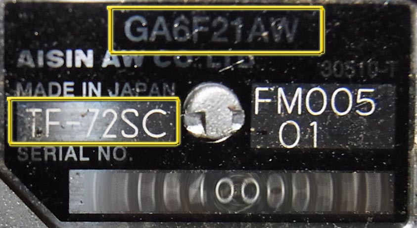Також TF-72SC (як GA6F21AW) стало можливим зустріти на більш популярних в ремонті машинах Mini Cooper (F55, F45, F56, One, B47, B38)