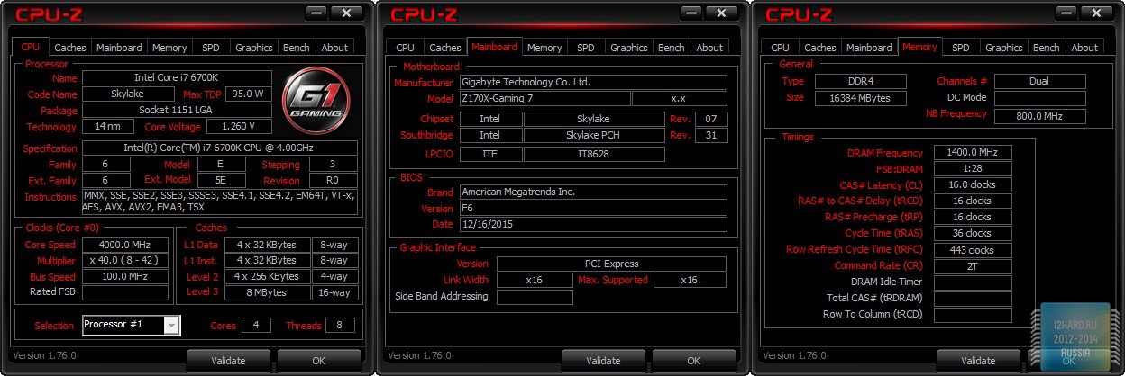 Процесор: Intel Core i7-6700K (4000 МГц);   Материнська плата: GIGABYTE GA-Z170X-Gaming 7;   Система охолодження: Cryorig A40;   Термоінтерфейс: заводський, Cryorig CP5;   Пам'ять: 4 x 4 Гбайт DDR4 3400,   GeiL DDR4 SUPER LUCE GLB416GB3400C16AQC   ;   Відеокарта: ASUS GTX 1080 ROG Strix (   ROG STRIX-GTX1080-O8G-GAMING   );   Накопичувач SSD:   Transcend MTS800 256GB (TS256GMTS800)   ;   Регулятор обертання вентиляторів: Schyte Kaze Q-12;   Блок живлення:   SeaSonic Snow Silent-1050 1050W   ;   Корпус: NZXT Switch 810;   Монітор: SAMSUNG U32E850R;   Операційна система: Windows 10 64-bit