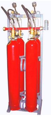 батарея   газового пожежогасіння   4-балонна (балони об'ємом 40 літрів) призначена для зберігання і випуску газової вогнегасної речовини в приміщення в разі виникнення пожежі