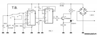 Принципова схема варіанту з двома кнопками показана на малюнку 1