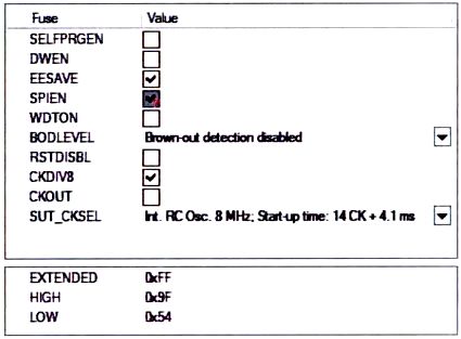 6, де показано вікно установки конфігурації програматора AVRISP mkll