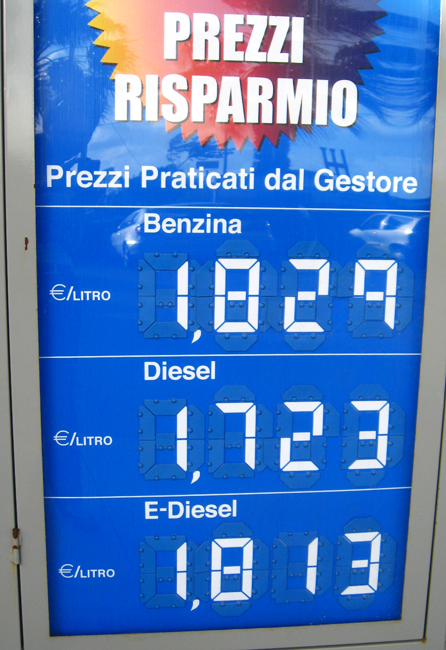 Середні ціни на паливо в Італії   фото crazy-traveller