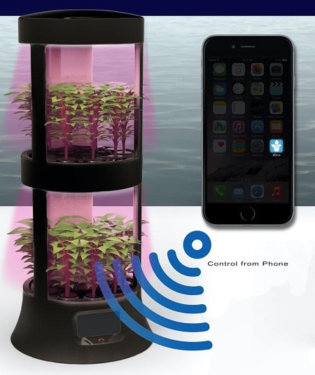 Два американських підприємця розробили нову гідропонну систему для вирощування канабісу та продуктів харчування, яка працює автономно і управляється через простий інтерфейс через додаток на смартфоні